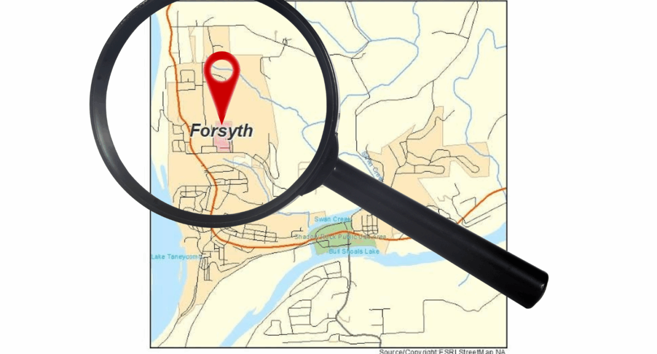 Map of Forsyth, MO