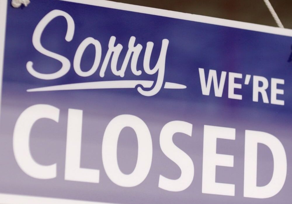 sorry we are closed sign