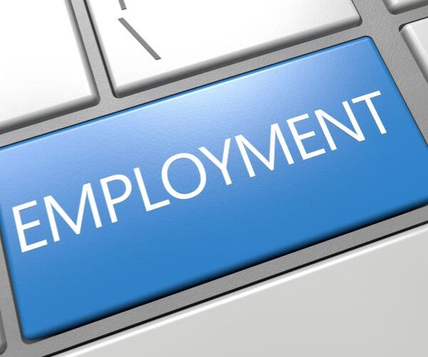 the word employment in a computer keyboard