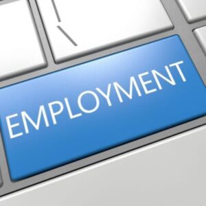 the word employment in a computer keyboard