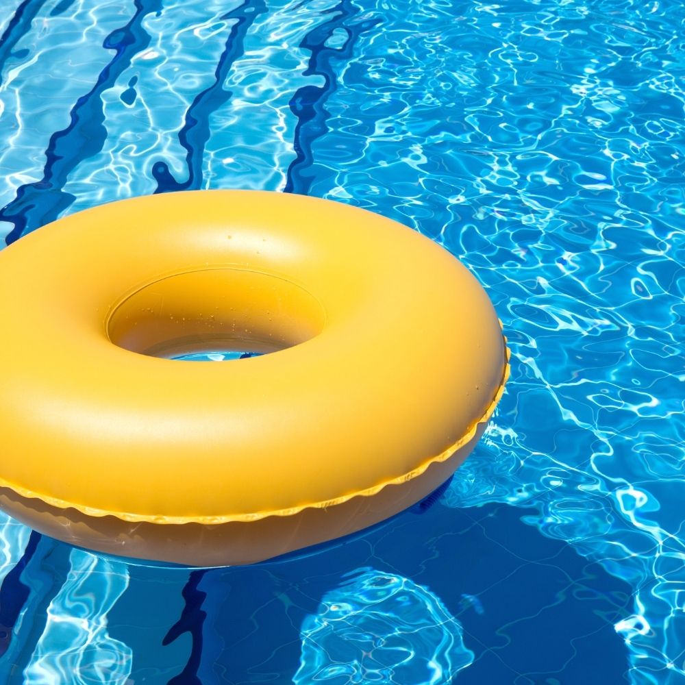 pool with yellow floaty floating