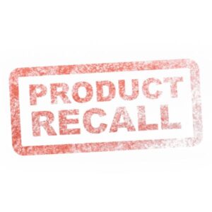 A red stamp that says "Product Recall".